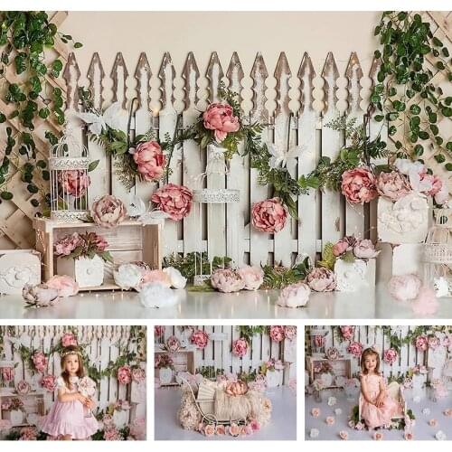 Photography Background Garden Flowers Green Plants Baby Shower Portrait Child Birthday Backdrop Photo Studio Props