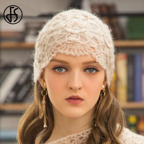 FS Winter Hat Beanie For Women Solid Color Slouchy Beanies Knitted Thick Warm Ladies Mohair Hats Female Capb Autumn Gorros Mujer
