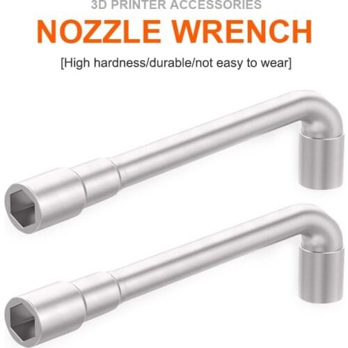 6mm L-shaped Wrench For Fixed Mk8 E3d Brass Nozzle For 3D Printer Wrench Maintenance Tool Sleeve Wrench for Ender 3 nozzle