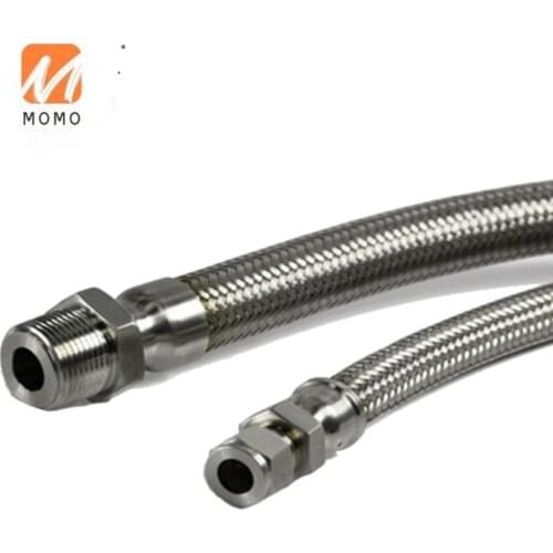 High pressure metal braided flexible air hose with 1/4" male npt end connection