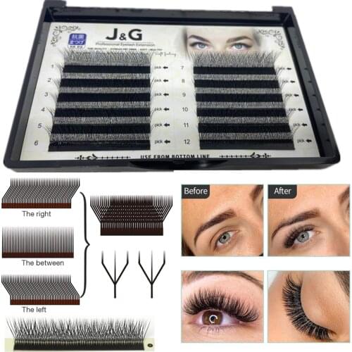 Wholesale 3D W Shaped Faux Eyelashes Clusters Easy Fan Volume Lashes Extension Y Mix False Mink Beam D Curl High Quality Makeup
