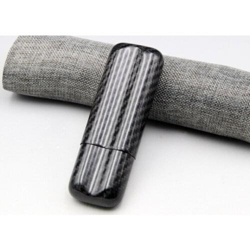 JIFENG Carbon Fiber Cigar Cigarette 2 Tube Portable Holder Case Humidor Box Storage Tobacco Smoking Tool Accessories For Cohiba