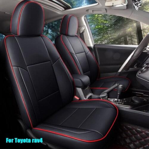 Quality goods Custom Fit Set Car Seat Covers for Toyota rav4 2013 2014 2015 2016 2017 2018 2019 years Leatherette (Black/ red