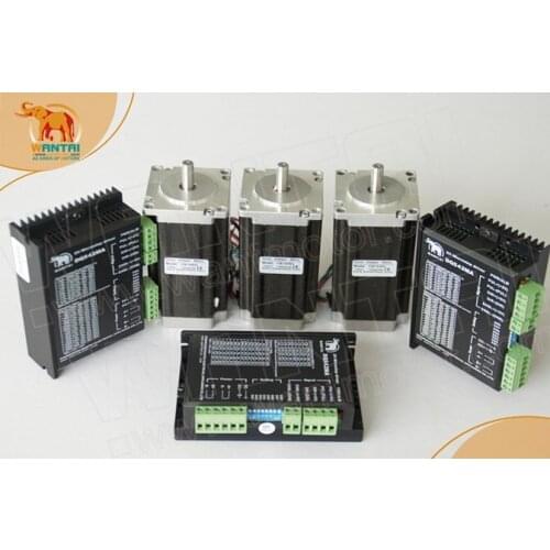 Power Kit! CNC Wantai 3 Axis Nema23 Stepper Motor 57BYGH115-003B 425oz-in+Driver DQ542MA 128mic 50V 4.2A Plastic Metal Engraver