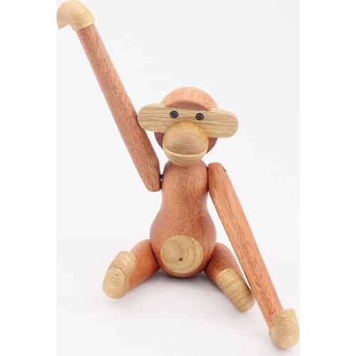 Creative Home Furnishing Decoration Wood Crafts Solid Wood Monkey Gifts Solid Wood Puppets High Quality