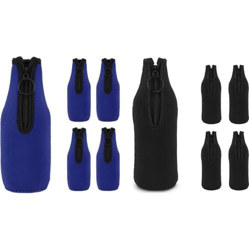 Beer Bottle Cooler Sleeves With Zipper For Party,Beer Holder Collapsible Insulated Bottle Cover For 330Ml Bottles