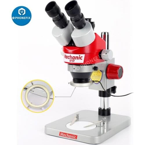 MECHANIC R75T-B1 7-45X Trinocular Stereo Microscope With Big Base Holder Zoom Microscopio Phone Motherboard Repair Electronics
