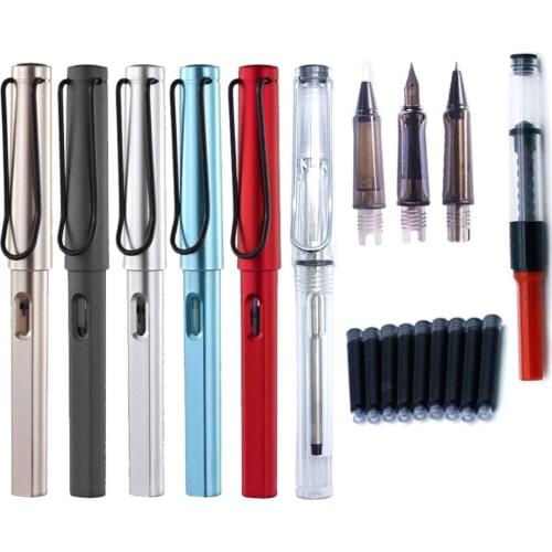 Multi-function Portable Pen Hook Line Pen Brush Three Pens Head Can Add Ink Gel Pen for School Students