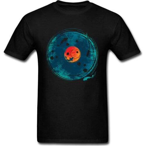Sound Of Water T-shirt Art Designer T Shirt Men Tshirt Retro Black Blue Tops Koi Fish Clothes Lover Lucky Birthday Gift Cotton