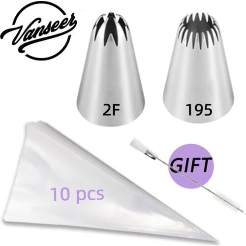 12pcs Cookies Pastry Bag Nozzle Set Kitchen Supplies 304 Stainless Steel Mouth Cake Baking and Decorating Tools DIY Cupcake