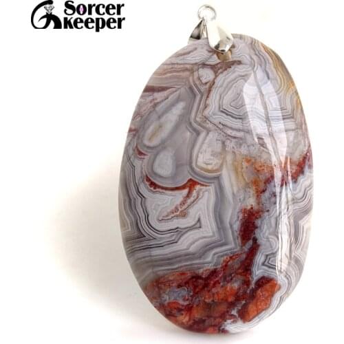 Natural Gem Stone Crazy Lace Rosetta Agates Pendant Fit DIY Necklace Slide Healing Beads for Women Men Jewelry Making BF290