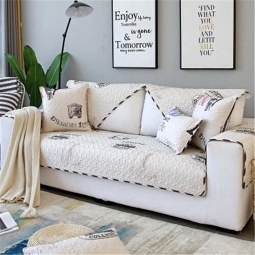 New product cotton fabric Nordic non-slip sofa cushion simple modern cushion four seasons with backrest leather sofa towel cover
