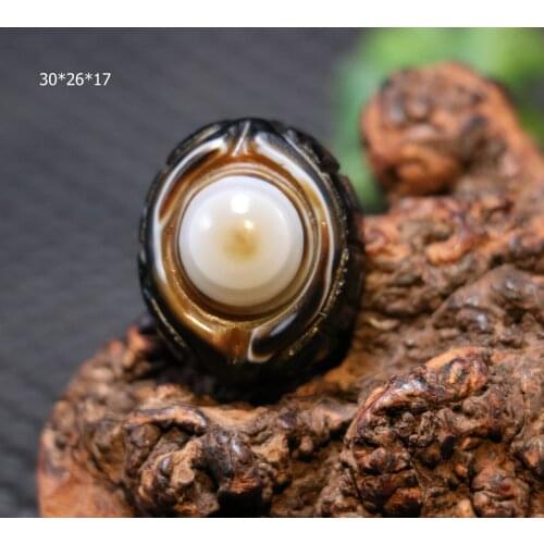 Big Treasure Timestown UPD21267A1 5A Tibetan Top Agate Goat Eye Heaven Eye Buddha Hand Carving dZi Bead Pendant A1