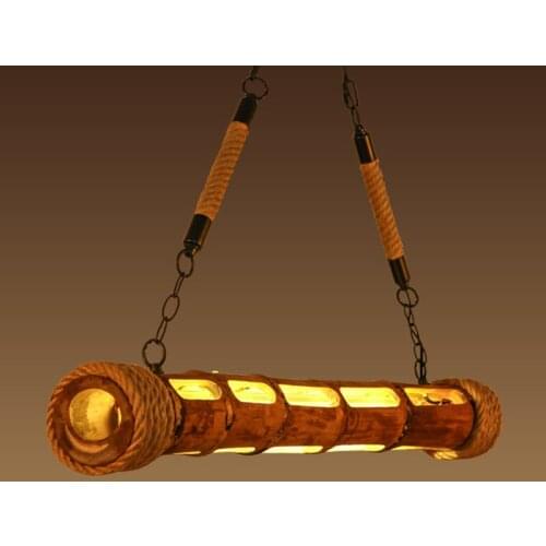 90CM Nature Wicker Bamboo Nordic Retro Loft Style LED Pendant Lights Creative Engraved Hanging Lamp Lamparas Colgantes