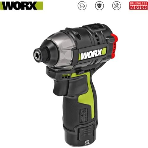 Worx 12v Brushless Motor Cordless Impact Screwdriver WU132 140Nm Adjust Torque Professional Tool With 2Battery And 1Charger