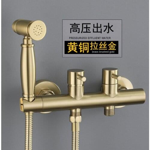 KENISHI Bidets Douchekop Wassen Douche Spuit Anale Cleaning Hot & Cold Mixer Toilet Spray Kit Moslim Douche Bidet kraan Bru