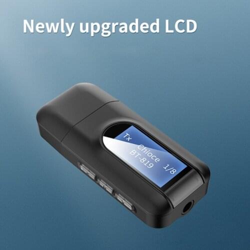 T8WC USB Bluetooth-compatible 5.0 Transmitter Receiver LCD Display 3.5MM for TV