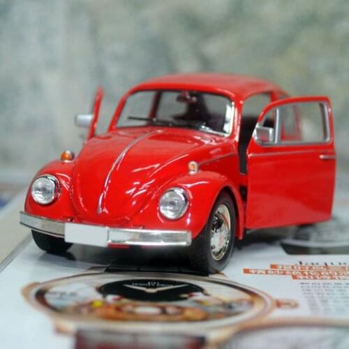 Vintage Beetle Diecast Pull Back Car Model Decoration Cute Figurines Gift