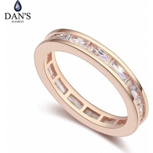 DANS Real Austrian Crystals Brand AAA Zirconia Micro Inlays Fashion Ring for women New Geometric 110237rose