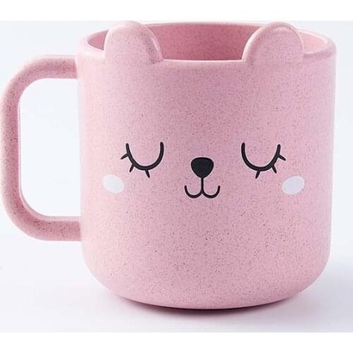 1pcs 320ml Baby Drinking Water Mugs Brush Teeth Washing Cup Children Infant Baby Milk Cup with Handle Breakfast Mug