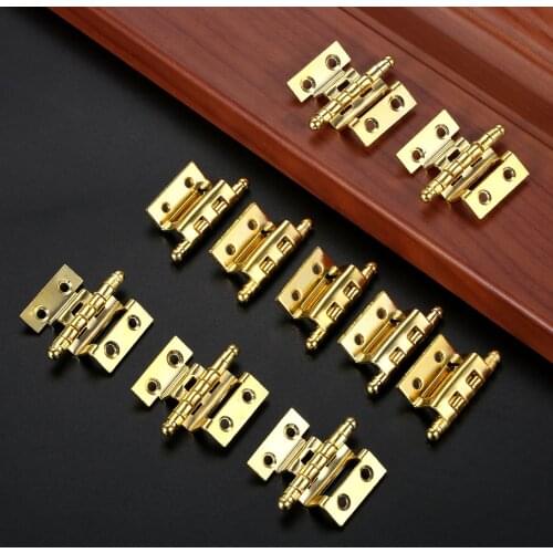 10Pcs 40*40*10mm Cabinet Door Luggage Furniture Decoration Hinges Jewelry Wooden Box Vintage 8 Holes Double-sided Folding Hinges