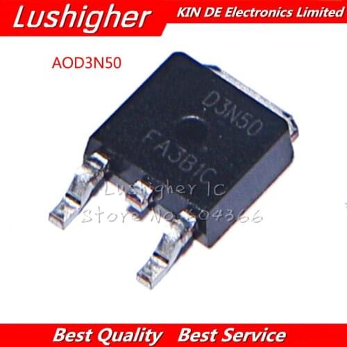 10pcs AOD3N50 TO252 D3N50 3N50 AO3N50 MDD3N50G MDD3N50 FDD3N50 TO-252