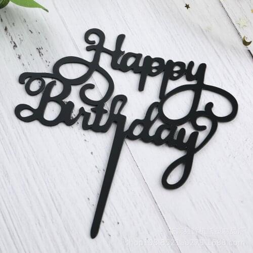 10PC Acrylic Cake Topper Gold Cake Topper Happy Birthday Party Birthday Dessert Decoration Supplies Cupcake Topper Gittler
