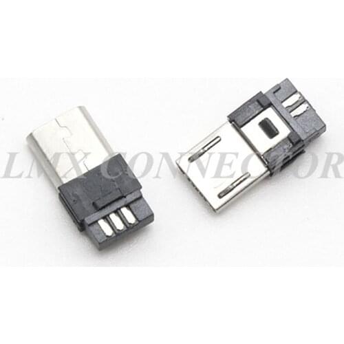 20Pcs Mini USB Micro 5-pin male Connector Jacks Socket Welded Single Plug