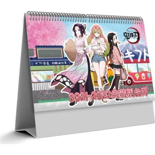 2021 2022 Anime Demon Slayer Kimetsu no Yaiba Desk Calendar Kamado Nezuko Cartoon Character Daily Schedule Planner