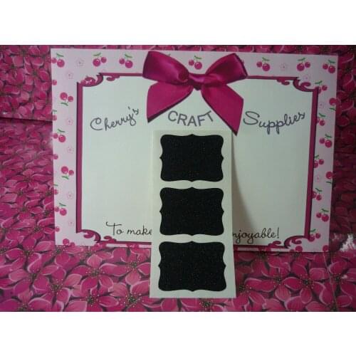4.6x3.5cm Black Glitter Ornate Frame Stickers