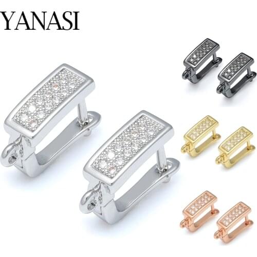 4 Colors Earring Hoops Accessories for Jewelry Making Gold Silver Rose Gold Black Handmade Earring Hooks Connector