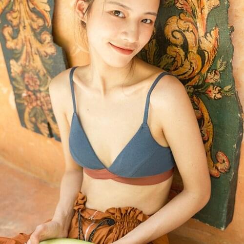 Women Bralette Cotton Beauty Back Bra Sexy Tops Soft Underwear Wireless Brassiere Girl IntimateThree Quarters(3/4 Cup) Lingerie