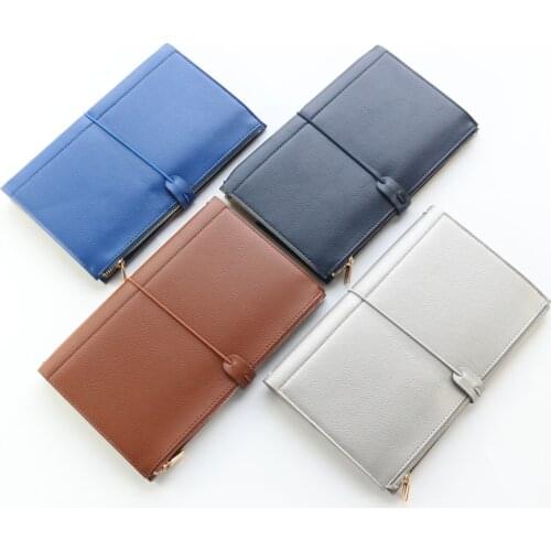 Domikee classic vintage office school leather travelers notebooks and journals stationery with zipper pocket and card bag