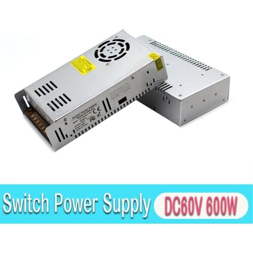 600W 10A 60V Switching Power Supply DC Driver Transformers AC110V 220V TO DC60V SMPS for Led Light CCTV 3D Printer Machinery