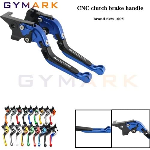 Laser Logo(S1000R) Blue + Titanium CNC Extendable Folding Motorcycle Brake Clutch Levers for BMW S1000R (w and w /oCC) 2015-2018