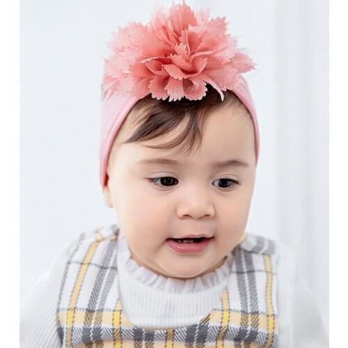 Cute Girls Flowers Nylon Headbands High Elastic Traceless Floral Width Nylon Headwraps Princess Infants Hair Bands