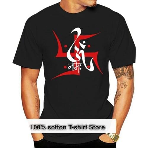 Hindu OM Swastika t shirt designer Short Sleeve size S-3xl male Interesting Casual summer Pictures shirt