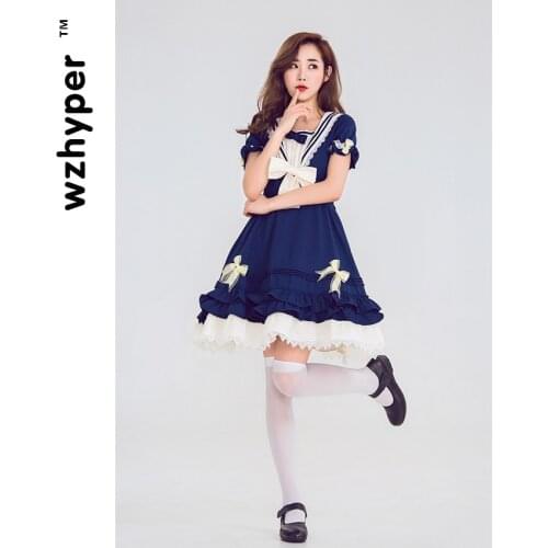 Lolita Dress Innisfree Sea Shadow Tea Dress Summer Navy Dress Academy Style Princess Dress Lolita Dress Cosplay Lovely Fashion
