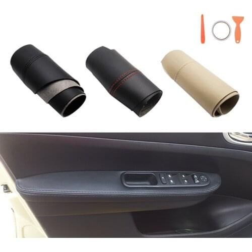 Car Door Armrest Panel Microfiber Leather Cover Trim Front Rear Door Panels Cover For Peugeot 307 2004-2013 Car Interior Parts