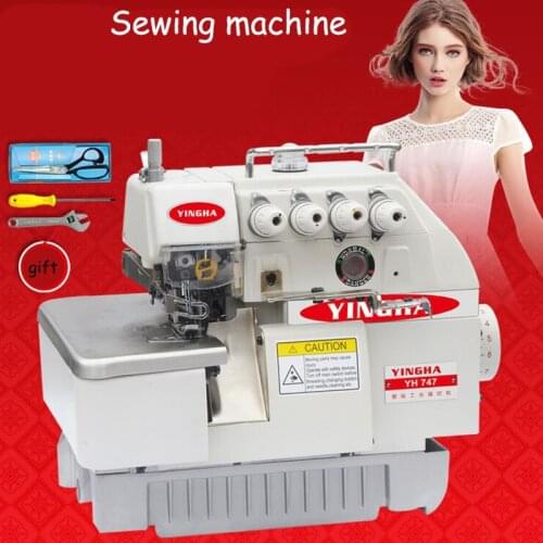 Four-thread Overlock Sewing Machine Industrial Automatic Desktop Sewing Machine 220V 550W Electric Overlock Sewer YH747