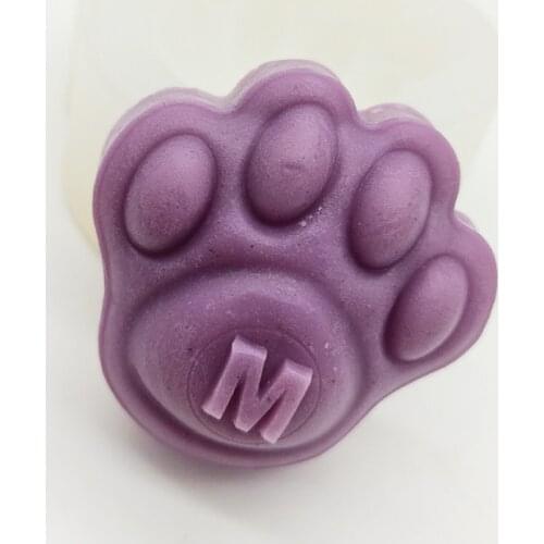 Minsunbak M Word Cute Dog Cat Paw Soap Silicone Mold DIY Cake Decorating Baking Tools Handmade Candle Candy Making Tool