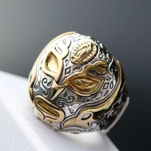 Thai silver Jesus width male hip-hop 925 sterling silver ring opening of mustard