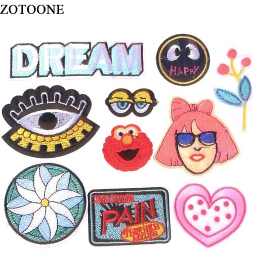 ZOTOONE Embroidered Patches for Clothing T-shirt Dress DIY Cute Cartoon Applique Motif Stripes Stickers Iron on Badges Cloth E