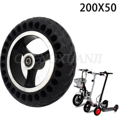 High Quality 200x50 Explosion-proof Electric Bike Scooter Tubeless Tyres 8 Inch Motorcycle Solid Wheel Tires Bee Hive Holes