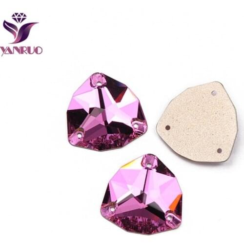 YANRUO 3272 Trilliant Rose AAAAA All Size Sewing Diamond Strass Hight Quality Glass Rhinestones for Craft