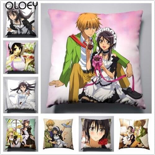 Japanese Classic Anime Series Polyester Square Soft Pillowcase Home Bedroom Office Hotel Car Decorative Pillowcase Size 45x45cm