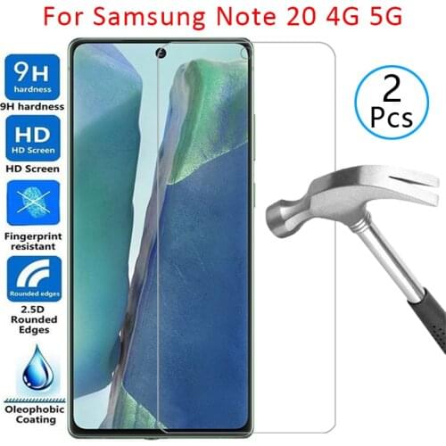 Tempered glass screen protector for samsung note 20 5g case cover on galaxy note20 not not20 protective phone coque bag original