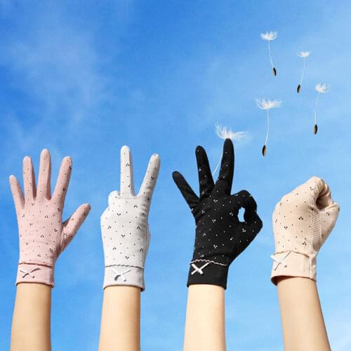Ladies Fashion Summer Sunscreen Gloves Breathable Driving Korean Cycling Non-Slip Thin Touch Screen Short Gloves