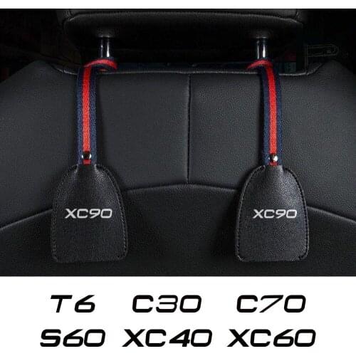 Car Seat Headrest Hanger Hook For Volvo XC90 XC60 C30 T6 S60 C70 XC40 V40 XC70 V70 V60 V50 S80 S40 AWD V90 S90 Car Accessories