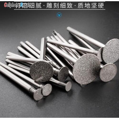 10pcs Jade carving accessories Tool emery Grinding needle Jade raw stone peeling bit carving Grinding head K-pin wafer polishing